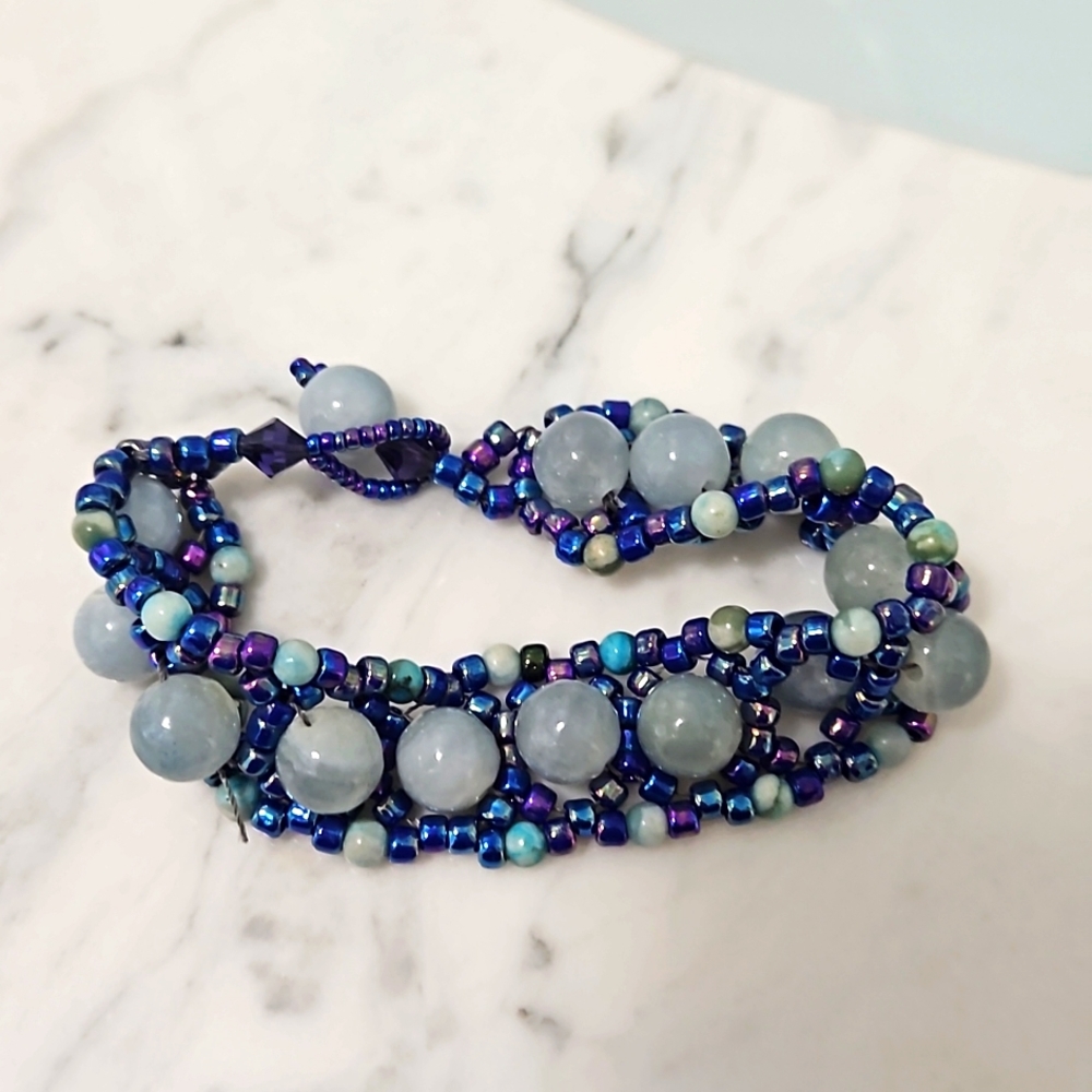 Handcrafted multi gem bracelet
